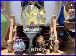 Disney World Beauty and The Beast musical snow globe storybook two sided 1991
