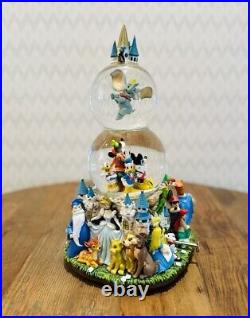 Disney World Character Parade Two Tiered Musical Snow Globe Spinning Dumbo