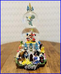 Disney World Character Parade Two Tiered Musical Snow Globe Spinning Dumbo