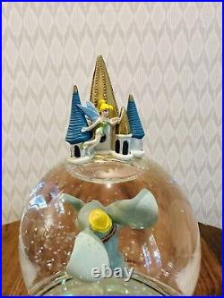 Disney World Character Parade Two Tiered Musical Snow Globe Spinning Dumbo