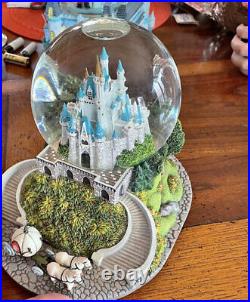 Disney World Snow Globe Castle with Horse & Carriage Out Front Lights & Music