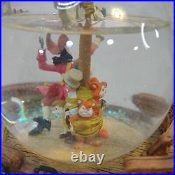 Disney You Can Fly Snow Globe Music Box Jolly Roger Ship Captain Hook Peter Pan