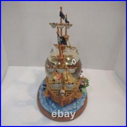 Disney You Can Fly Snow Globe Music Box Jolly Roger Ship Captain Hook Peter Pan