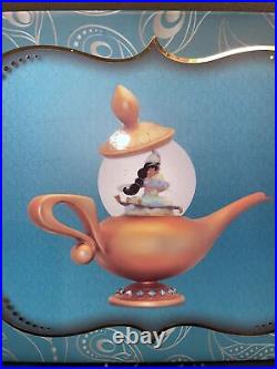 Disney art of jasmine genie lamp snow globe aladdin Musical