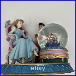 Disney's Cinderella & Prince Charming Music Snow Globe Mice Gus Jaq & Shoe