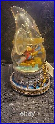 Disney's Fantasia The Sorcerer's Apprentice Musical Lighted Snow Globe RARE