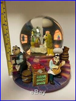 Disney's Lady and the Tramp Musical Snow Globe With Lights Bella Notte Rare 7