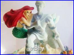 Disney's Little Mermaid musical snow globe with Eric Statue RARE