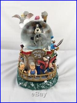 Disney's MICKEY'S 75th ANNIVERSARY STEAMBOAT RIDE Musical, Lighted Snow Globe