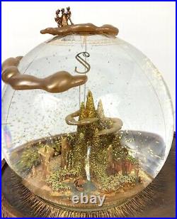 Disney's Peter Pan 50th Anniversary Musical Light Up Snow Globe Very Rare