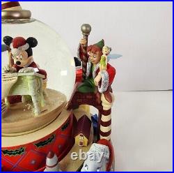 Disney's Santa's Workshop Mickey Mouse Christmas Musical Rotating Snow Globe