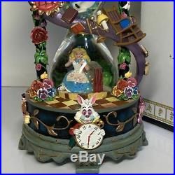 Disney store Japan 25th Anniv. Alice in Wonderland Snow Globe Dome Music box JP
