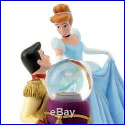 Disney store Japan Cinderella snow globe glass shoes dome figure with music box