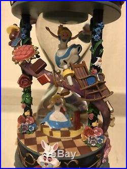 Disneys 25th Anniv. Alice in Wonderland Snow Globe Dome Music Hourglass RARE