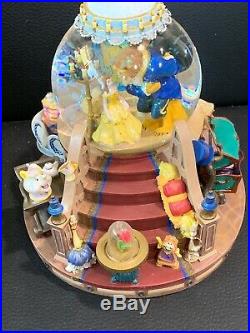 Disneys Beauty and the Beast Snow Globe Music Box with Working Lighted Fireplace