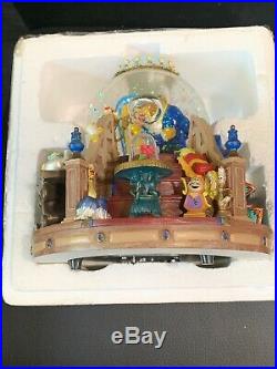 Disneys Beauty and the Beast Snow Globe Music Box with Working Lighted Fireplace
