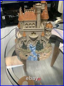 Huge Disney Beauty And The Beast Castle Village Snow-Globe Lights/Music Vintage