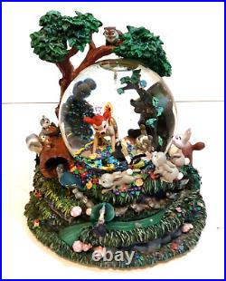 Large Disney BAMBI Musical Motion Snow Globe Plays LITTLE APRIL SHOWERS No Flaws