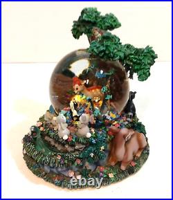 Large Disney BAMBI Musical Motion Snow Globe Plays LITTLE APRIL SHOWERS No Flaws