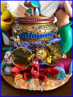 Little Mermaid Water Ball Snow Dome Music Box Ariel Flounder Sebastian Disney JP