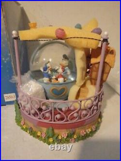 NEW Disney Donald's Teacup Ride Musical Snow Globe Huey Dewey Louie Duck Song