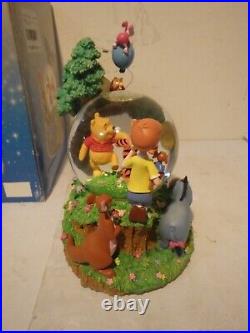 NEW RARE Disney Winnie the Pooh & Friends Hundred Acre Wood Musical Snow Globe