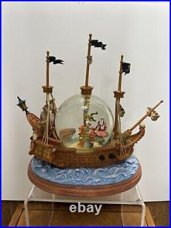 Neverland Captain Hook Pirate Ship Musical Snow Globe Peter Pan Smee Wendy Croc