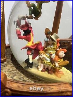 Neverland Captain Hook Pirate Ship Musical Snow Globe Peter Pan Smee Wendy Croc