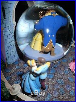 New Disney Multi Princess Prince Musical Waltzing Castle Royal Ball Water Globe