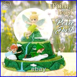 New PRECIOUS MOMENTS DISNEY Musical Rotating Snow Globe TINKERBELL PETER PAN