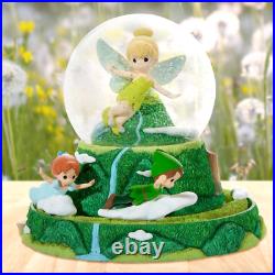 New PRECIOUS MOMENTS DISNEY Musical Rotating Snow Globe TINKERBELL PETER PAN