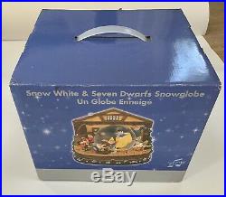 Nib Disney Snow White Seven Dwarfs Musical Snow Globe Snowglobe Box