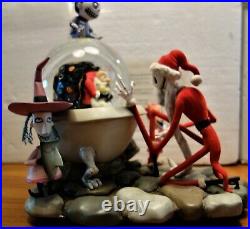 Nightmare Before Christmas Santa Jack Rock Shock Barrel Snow Globe Music Box