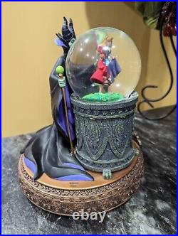 Perfect! Disney Villains Maleficent Musical Rotating Snow Globe Sleeping Beauty
