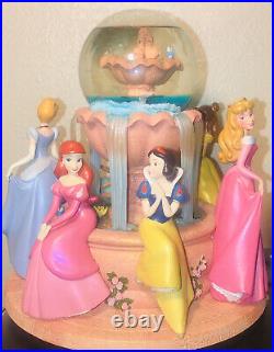 Princess Wishing Fountain Snow Globe Musical Disney Store Exclusive RARE HTF