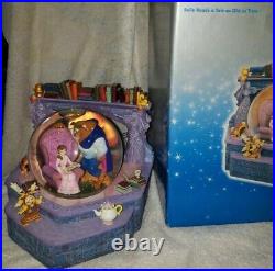 RARE 1991 Belle Reads a Tale as Old as Time Musical Snow Globe in Box