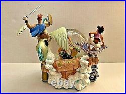RARE Disney Aladdin Peter Pan Hercules Tarzan Adventurers Light Music Snow Globe