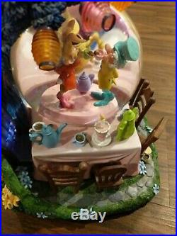 RARE Disney Alice In Wonderland Golden Afternoon Musical Lite Up Snow Globe