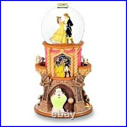 RARE Disney Beauty and the Beast Music Snow Globe Pedestal NWOB
