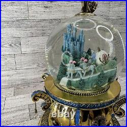 RARE Disney Cinderella Gold 50TH Anniversary Musical Snow Globe Heart Shaped Key