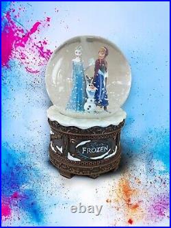 RARE Disney Frozen Musical Snow Globe Store Parks Exclusive Olaf Anna Elsa