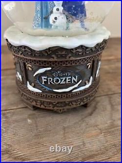 RARE Disney Frozen Musical Snow Globe Store Parks Exclusive Olaf Anna Elsa