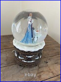 RARE Disney Frozen Musical Snow Globe Store Parks Exclusive Olaf Anna Elsa