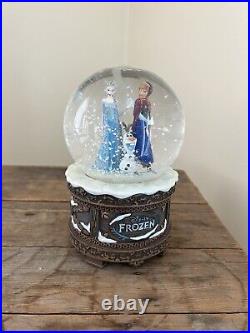 RARE Disney Frozen Musical Snow Globe Store Parks Exclusive Olaf Anna Elsa