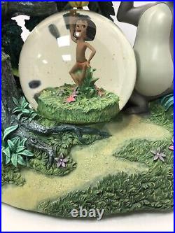 RARE Disney Jungle Book Mowgli Rotating Musical Blower Snowglobe HEAVY Globe