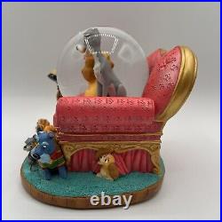 RARE Disney Lady and The Tramp Musical Snow Globe with Puppies And Sofa Works