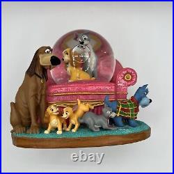 RARE Disney Lady and The Tramp Musical Snow Globe with Puppies And Sofa Works