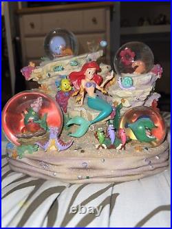 RARE Disney Little Mermaid Under The Sea Musical Snow Globe Ariel Princess 1988