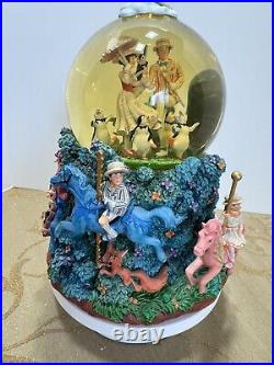 RARE Disney Music Globe Mary Poppins Let's Go Fly A Kite Carousel Penguins