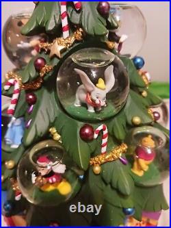 RARE Disney Our Family Tree Multi Character Mini Snow Globes Musical Xmas Tree